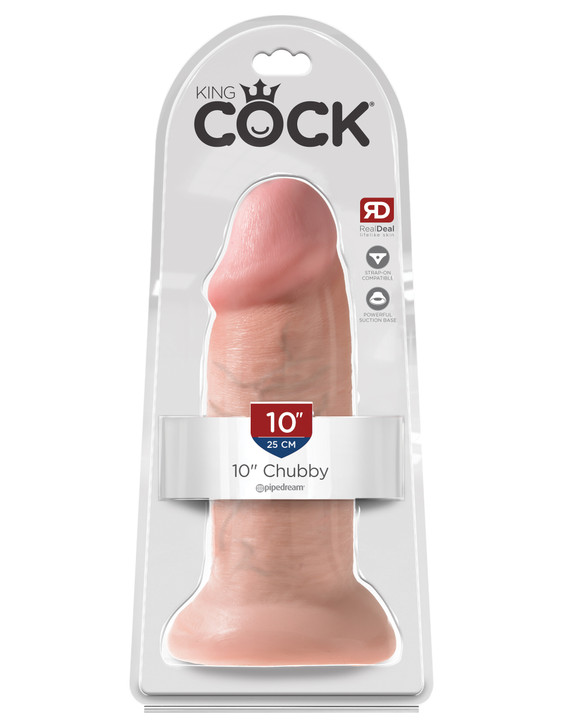 King Cock 10" Chubby - Light, box/packaging