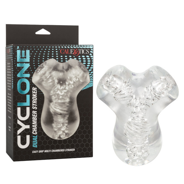 Cyclone Dual Chamber Stroker, box/packaging and product