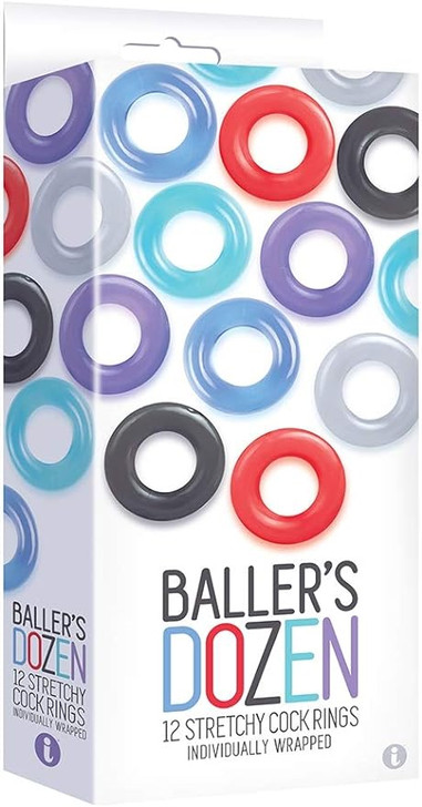 Baller's Dozen 12 Cock Ring Set, box/packaging
