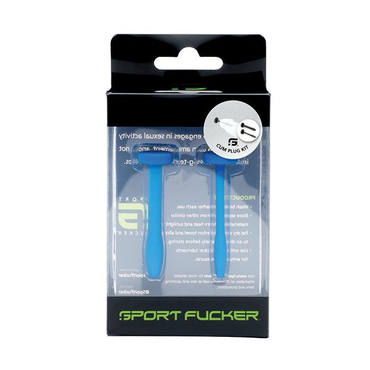 Sport Fucker Cum Plug Kit, Blue, box/packaging