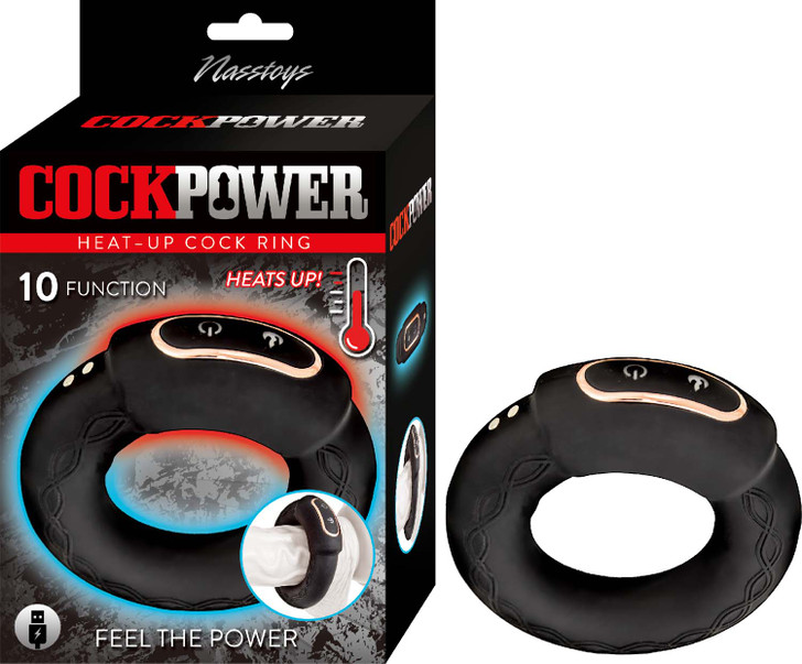 CockPower Heat Up Cock Ring, product and box/packaging