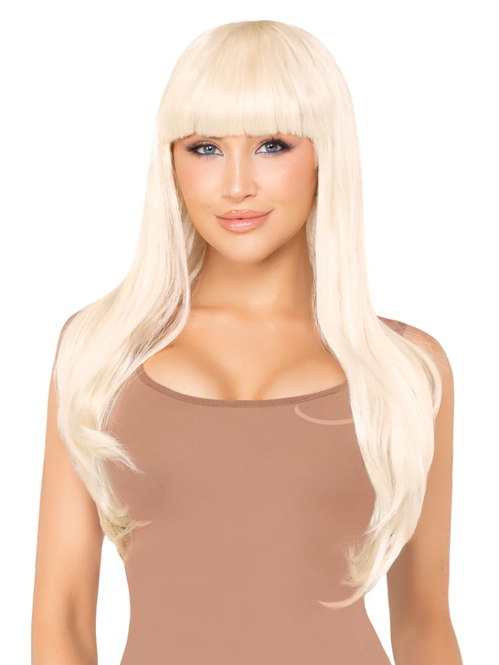 Long Blond Wig w/Bangs