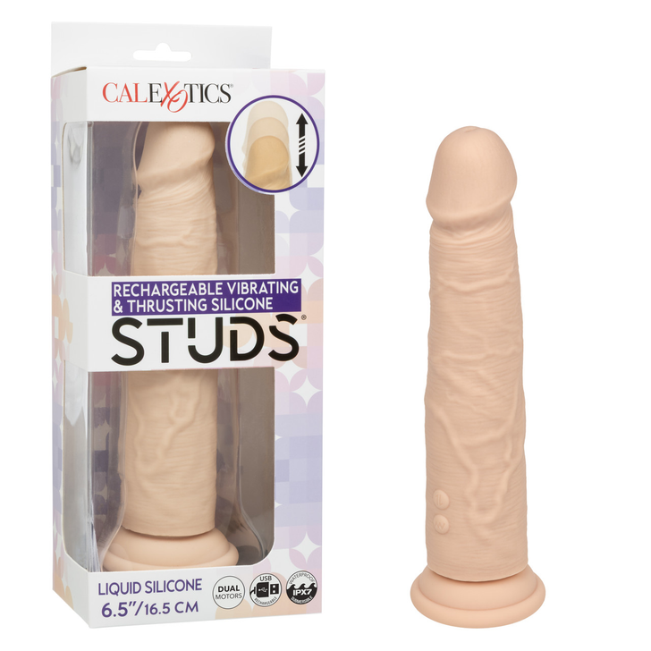 Vibrating & Thrusting Silicone Studs- Ivory