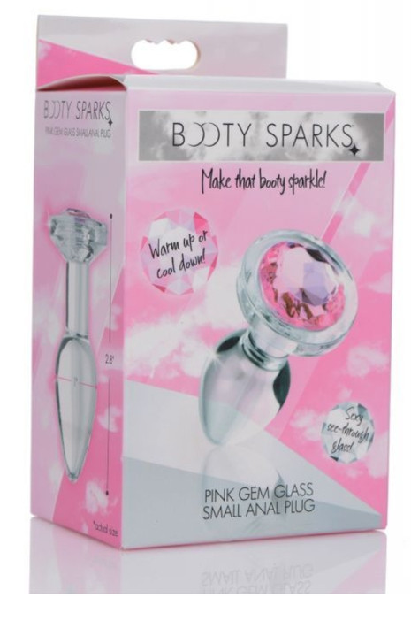 Booty Sparks Pink Gem Glass Anal Plug