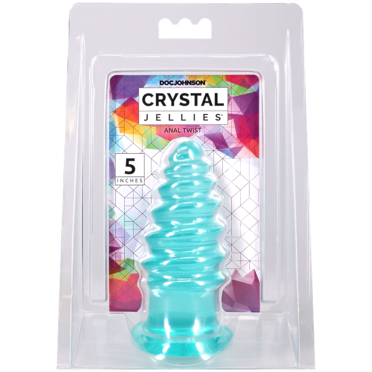 Doc Johnson Crystal Jellies Anal Twist 5" Teal