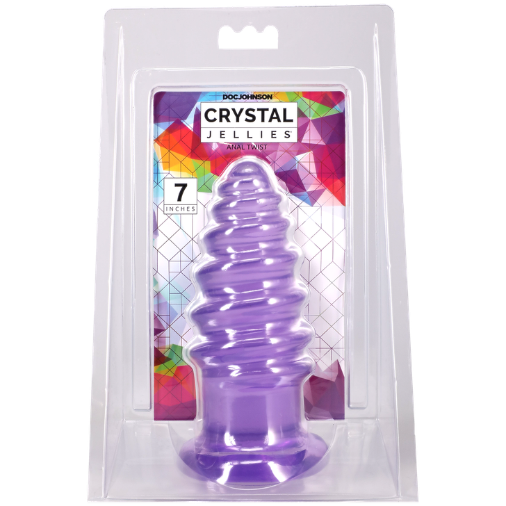 Doc Johnson Crystal Jellies Anal Twist 7" Purple
