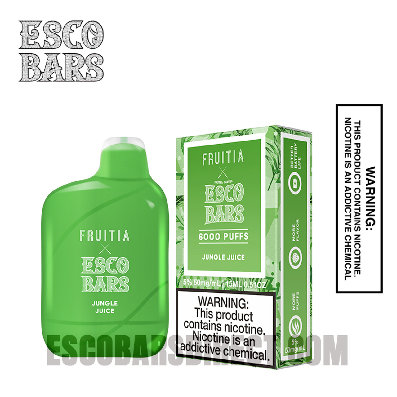 Esco Bar Jungle Juice Fruitia Rechargeable Vape 6000 Puffs