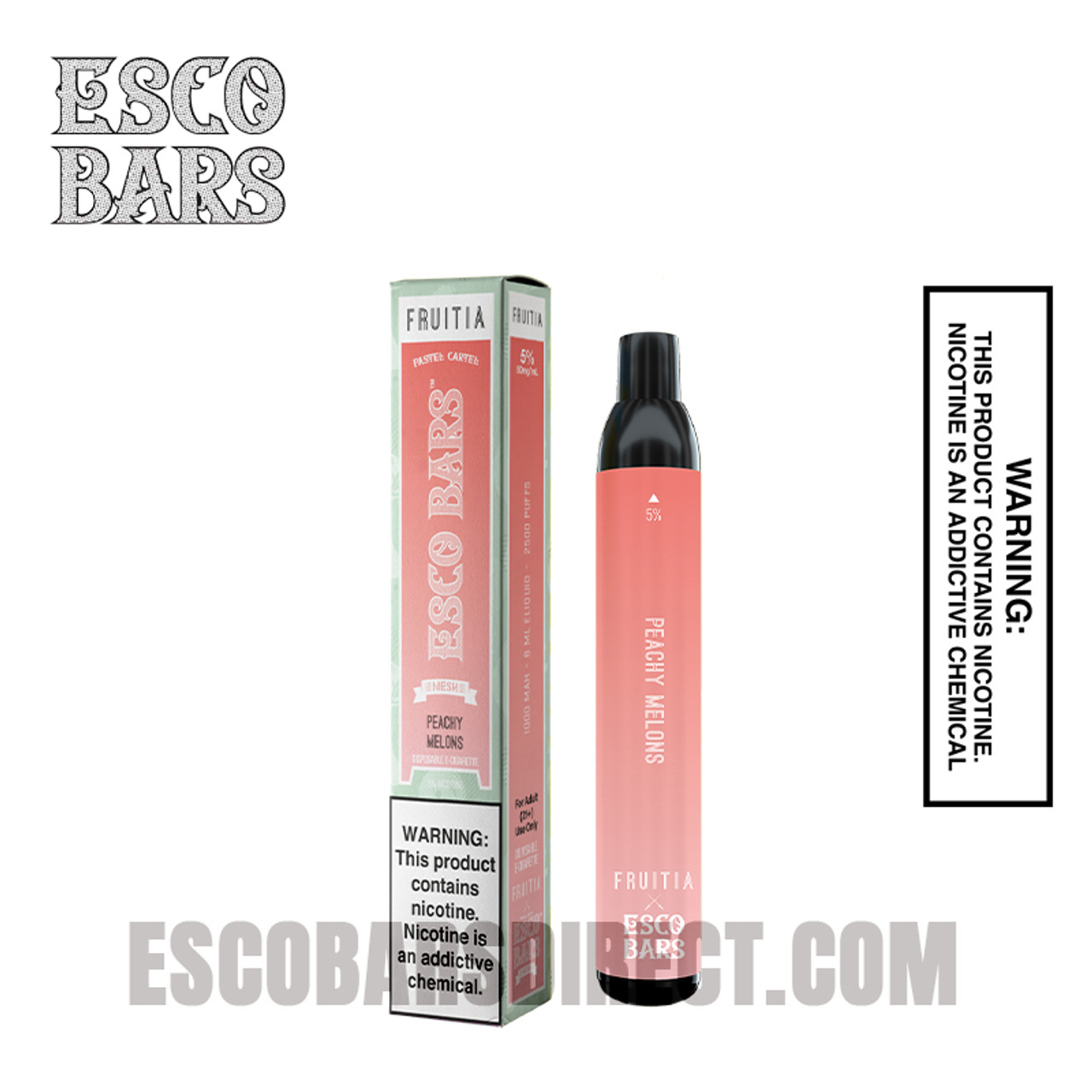 Esco Bar Peachy Melons Fruitia Disposable Vape 2500 Puffs