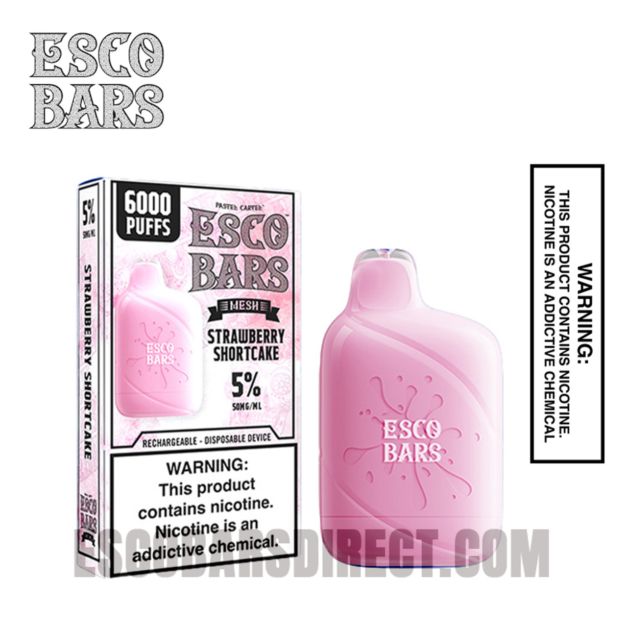 Esco Bar Strawberry Shortcake Mesh Rechargeable Vape 6000 Puffs