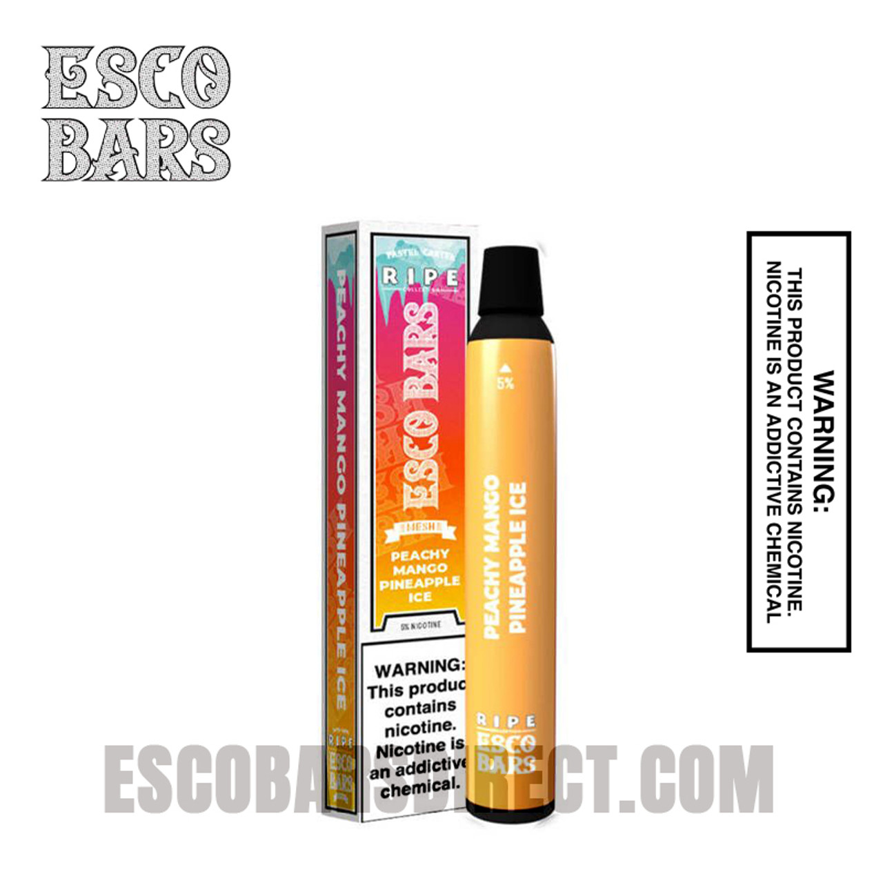 Esco Bar Peachy Mango Pineapple Ice Ripe Mesh Disposable Vape 2500 Puffs