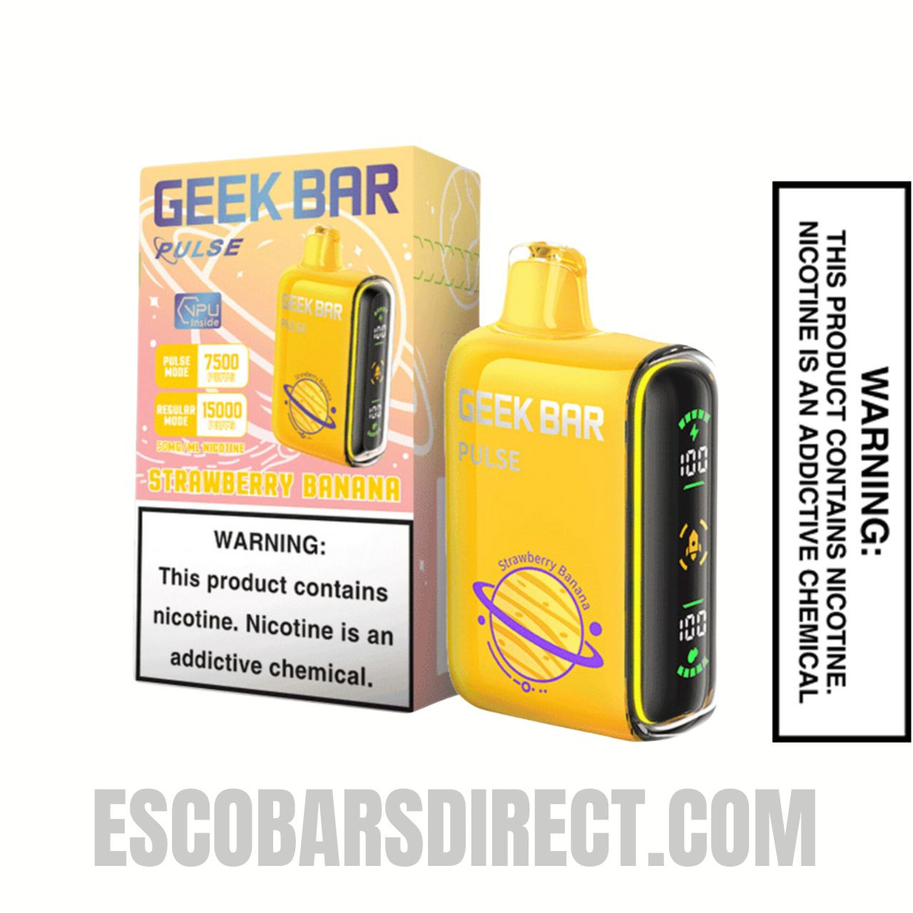 Banana Ice Cream Geek Bar Pulse Disposable Vape With Package Box