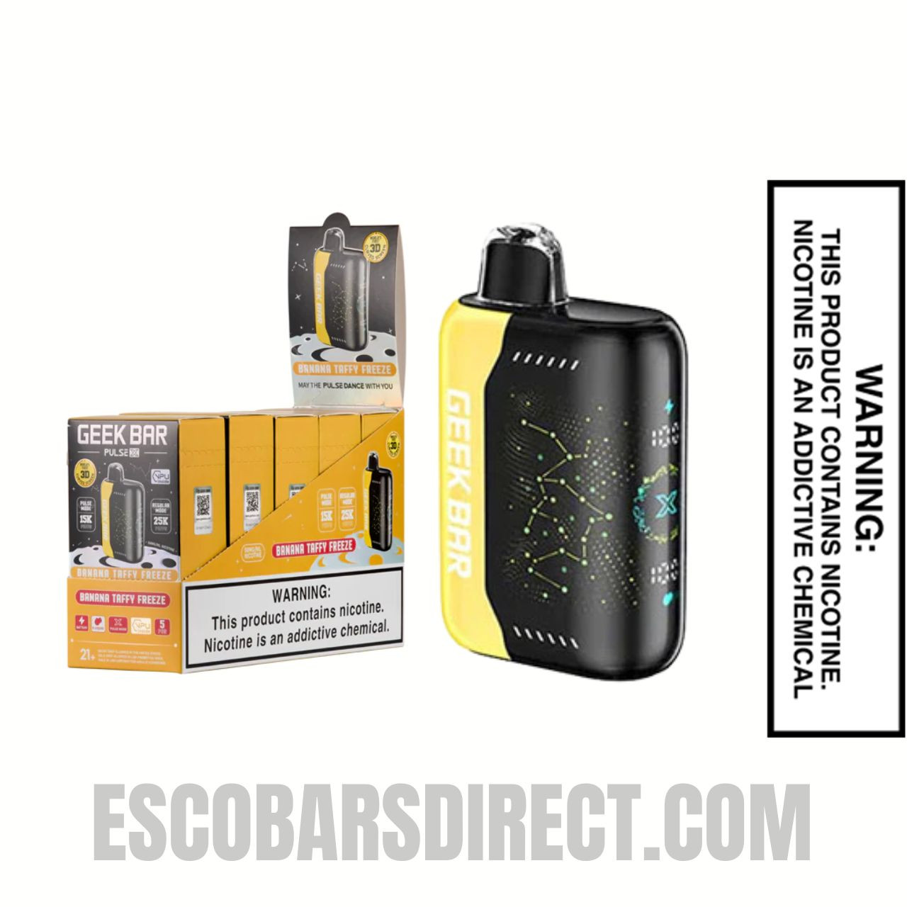 Banana Taffy Freeze Geek Bar Pulse X Disposable Vape  With Bundle Pack