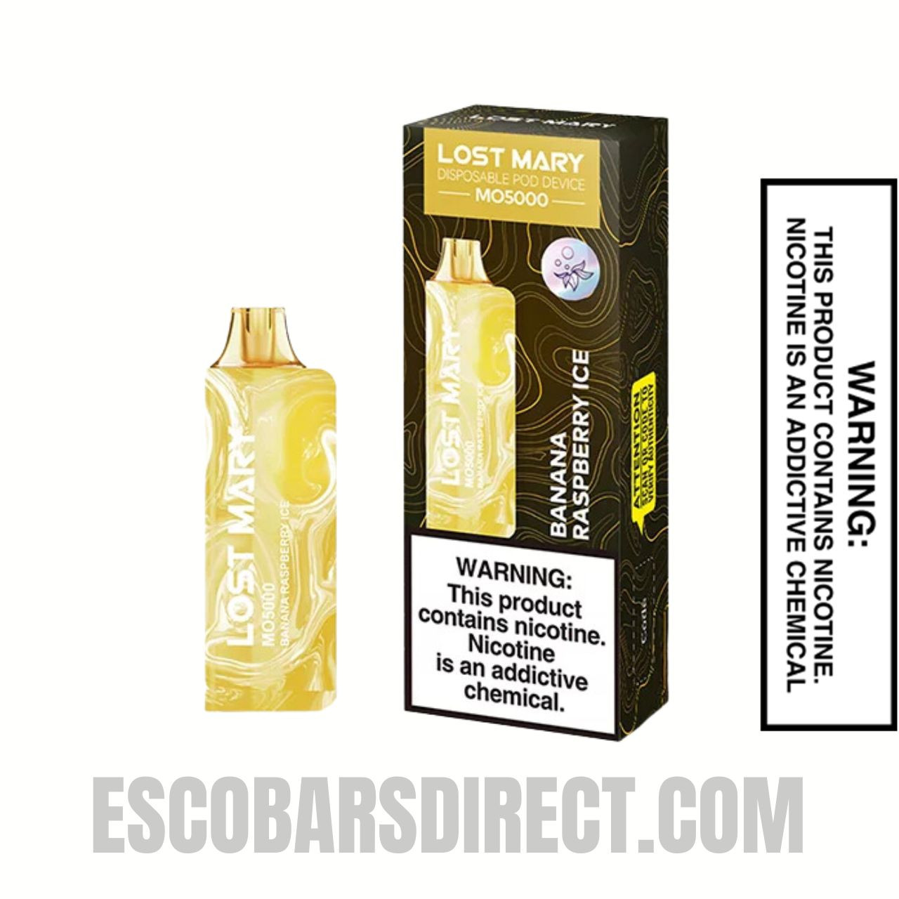 Banana Raspberry Ice Lost Mary MO5000 Disposable Vape  With Package Box