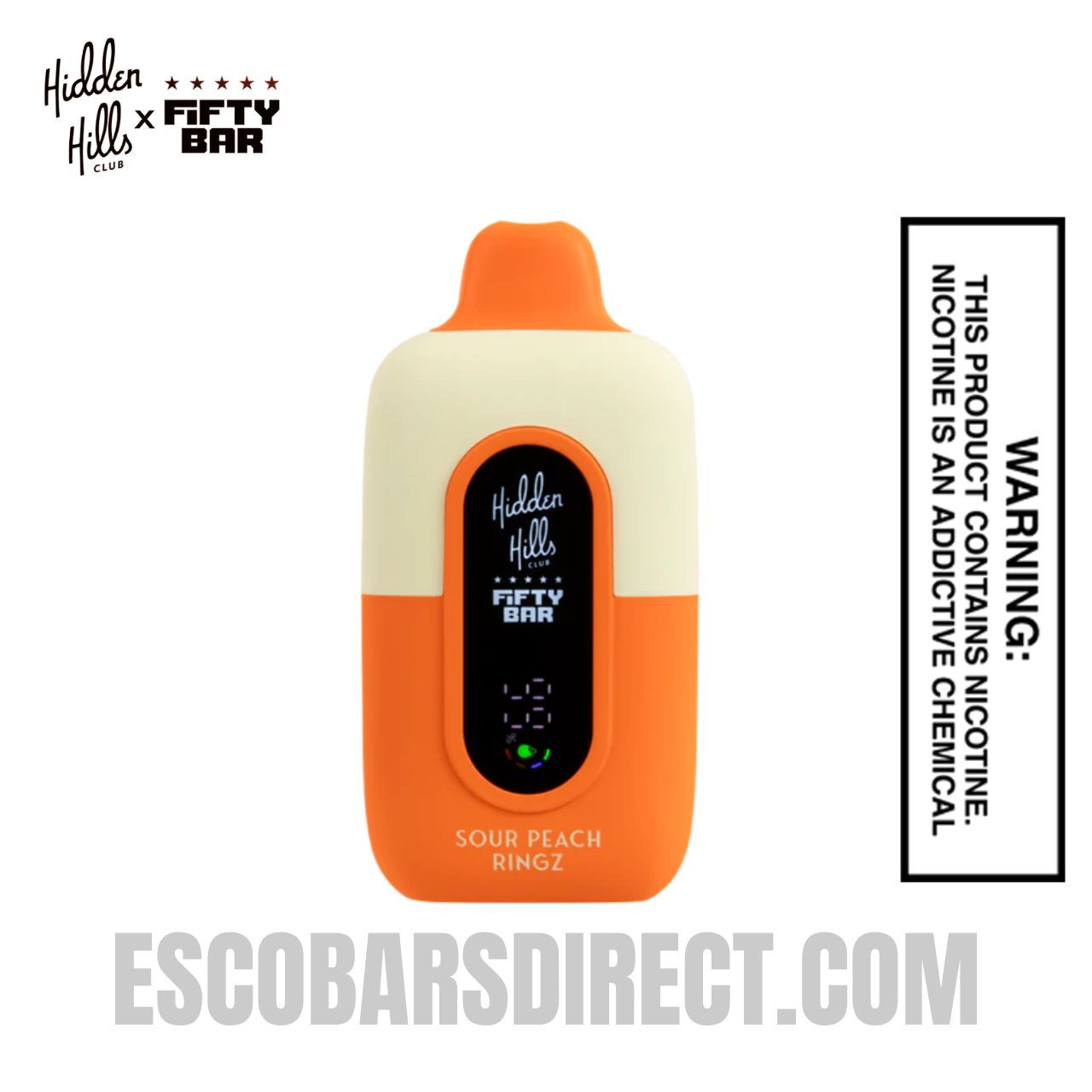 Sour Peach Ringz Hidden Hills X Fifty Bar 20k Disposable Vape
