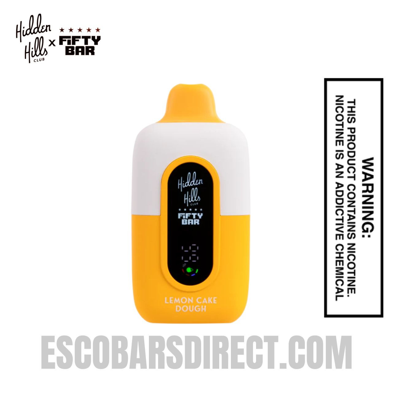 Lemon Cake Dough Hidden Hills X Fifty Bar 20k Disposable Vape