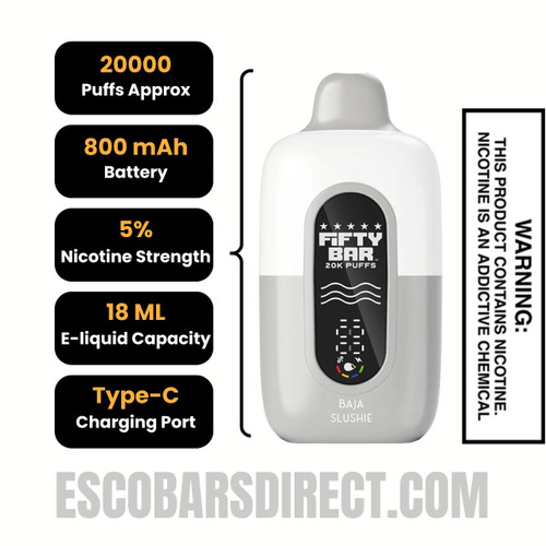 Baja Slushie Fifty Bar 20k Disposable Vape Specifications
