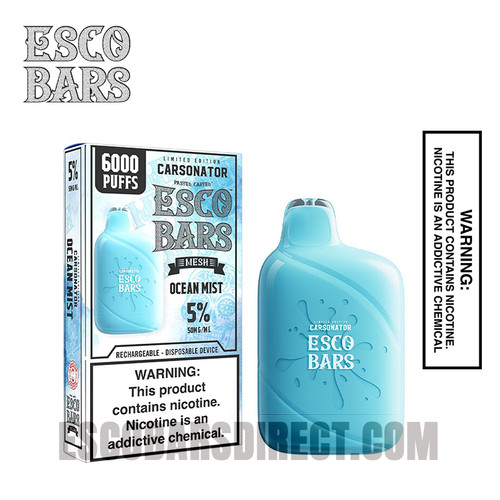 Esco Bar Ocean Mist Carsonator Rechargeable Vape 6000 Puffs LE