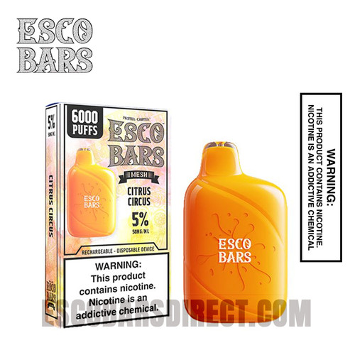 Esco Bar Citrus Circus Mesh Rechargeable Vape 6000 Puffs