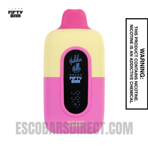 Pink Sour Straws Hidden Hills X Fifty Bar Disposable Vape