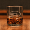 Etched 10oz Whiskey Glass