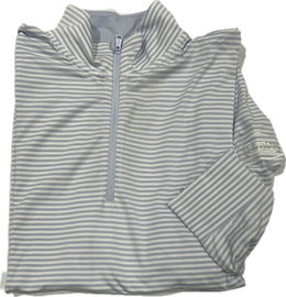 Striped Golf 1/4 Zip | Blue & White