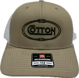 Cotton Rope Oval Trucker | Khaki & White