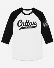 LSS 3/4 Sleeve Baseball Tee | Black & White