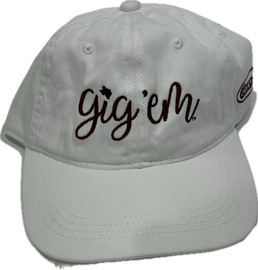 A&M Gig 'Em Unstructured Hat | White