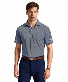 Airflow Jersey Striped Polo | Navy & Austin Blue