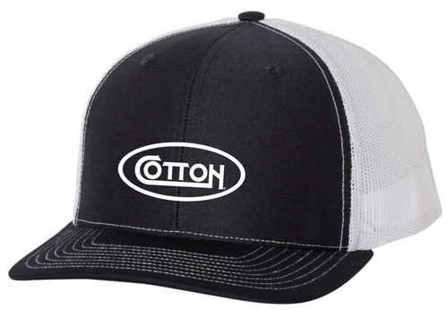 Cotton Oval Trucker | Black & White