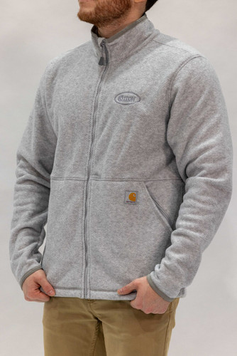 Textured Full-Zip Fleece Jacket | Heather Grey