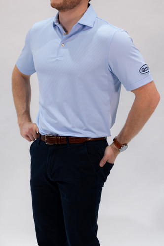 Jubilee Stripe Performance Polo | Cottage Blue