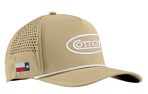 Cotton Oval & TX Flag 5 Panel Rope Hat | Tan