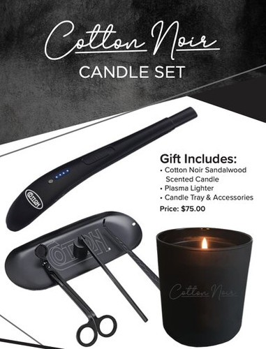 Cotton Noir Candle Gift Set