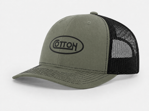 Cotton Oval Trucker | Loden & Black