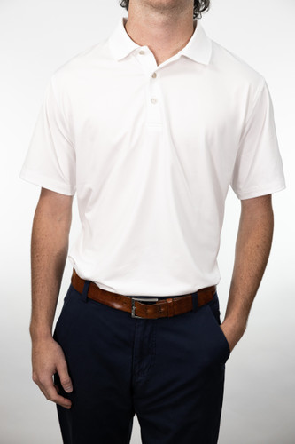 Solid Performance Jersey Polo | White