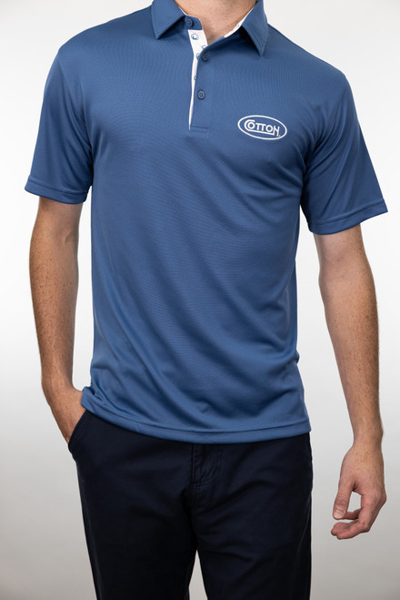 Signature Cotton Ball Solid Blue Polo