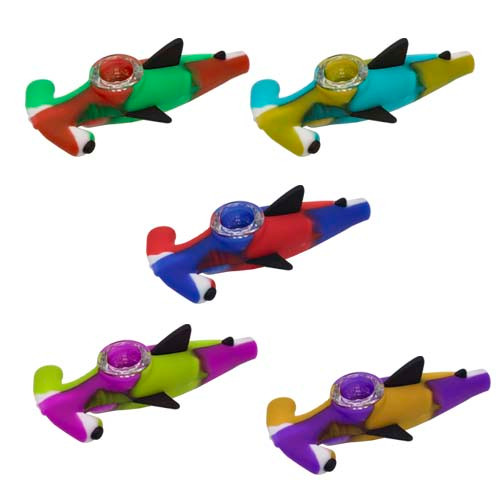 5" SILICONE SHARK HAND PIPE
