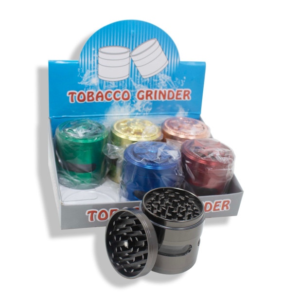 55MM SOLID COLOR 4PC GRINDER WITH WINDOW 6PCS DISPLAY