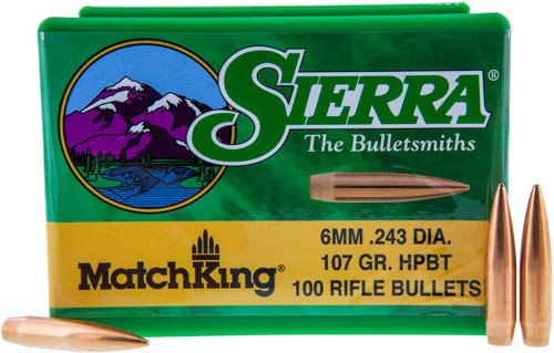 SIERRA BULLETS 6MM .243 107GR HP-BT MATCH 100CT