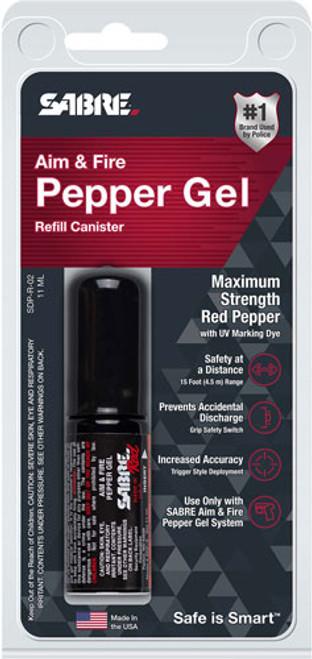 SABRE AIM & FIRE PEPPER GEL REFILL CANISTER