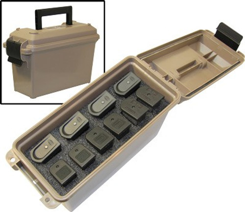 MTM TACTICAL MAGAZINE CAN DARK EARTH HOLDS 10 DS HANDGUN MAGS