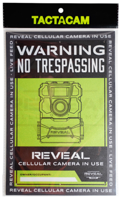 TACTACAM REVEAL NO TRESPASSING SIGN 3PK