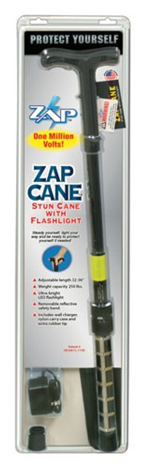 PSP ZAP STUN CANE W/ LED LIGHT ADJ 32-36" 1000000 VOLTS