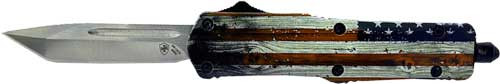 TEMPLAR KNIFE SMALL OTF WOOD US FLAG 2.75" SILVER TANTO