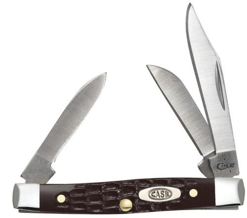 CASE KNIVES JIGGED BROWN SYNTHETIC SMALL STOCKMAN