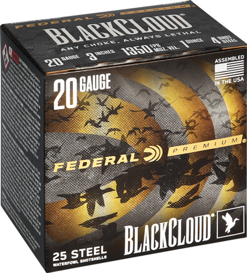 FEDERAL BLACK CLOUD 20GA 3" 1OZ #4 1350FPS 25RD 10BX/CS