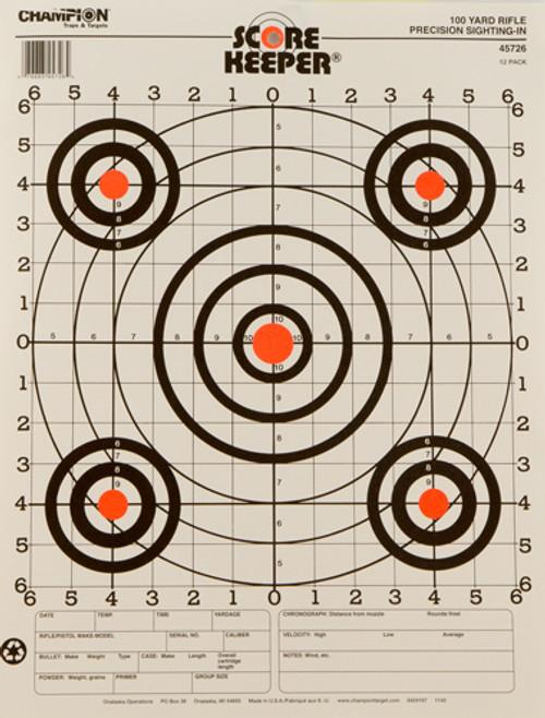 CHAMPION SCOREKEEPER 100 YD SIGHT IN ORANGE/BLACK 12-PACK