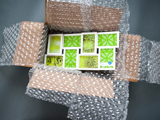 Bubble wrap being used in cardboard box