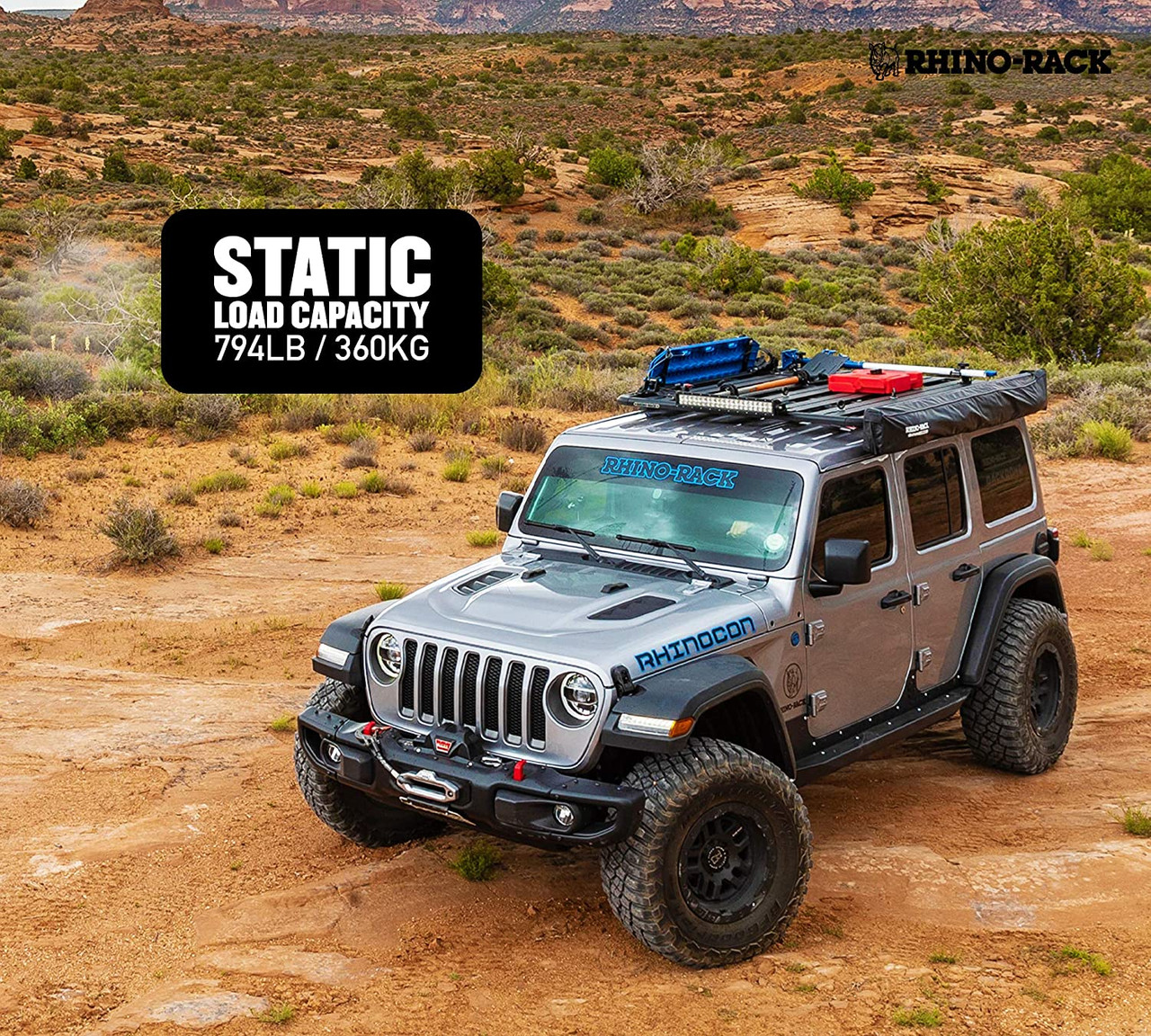 RhinoRack Jeep Wrangler JL Unlimited 4 Door Hard Internal Structural Roof Rack/Bare Backbone 3